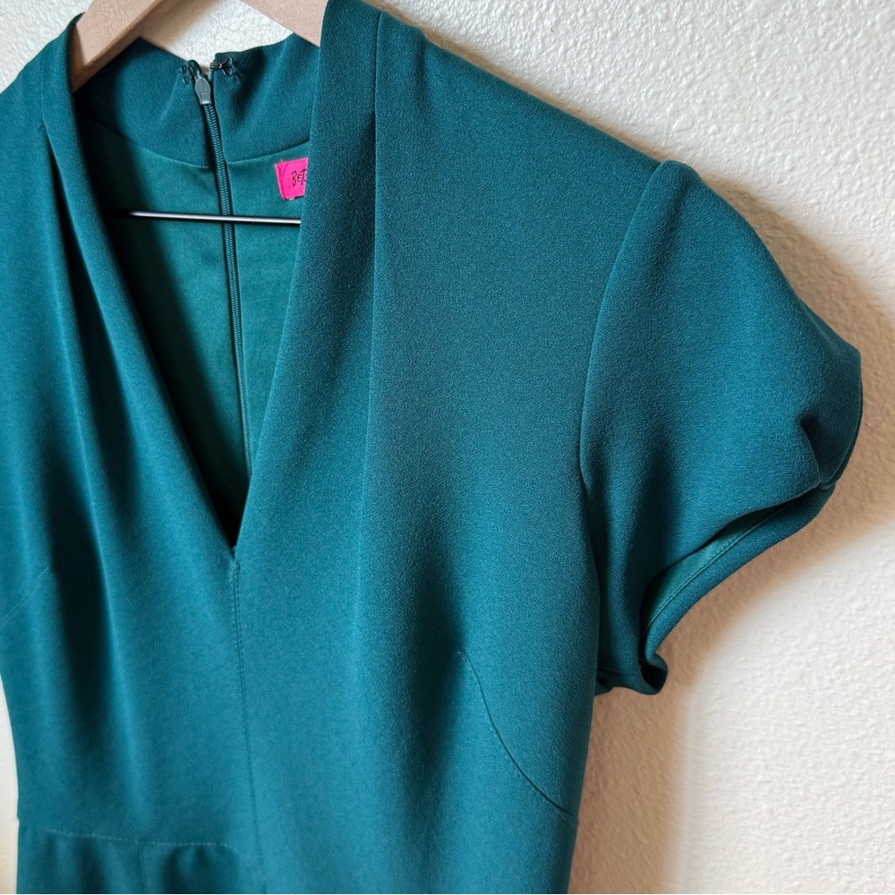 Betsey Johnson Teal V-Neck Mini Dress - Picture 5 of 5